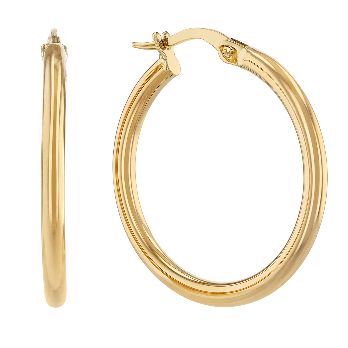 Roberto Coin Perfect Hoops Yellow Gold Tube Hoop Earrings, 25 mm ...