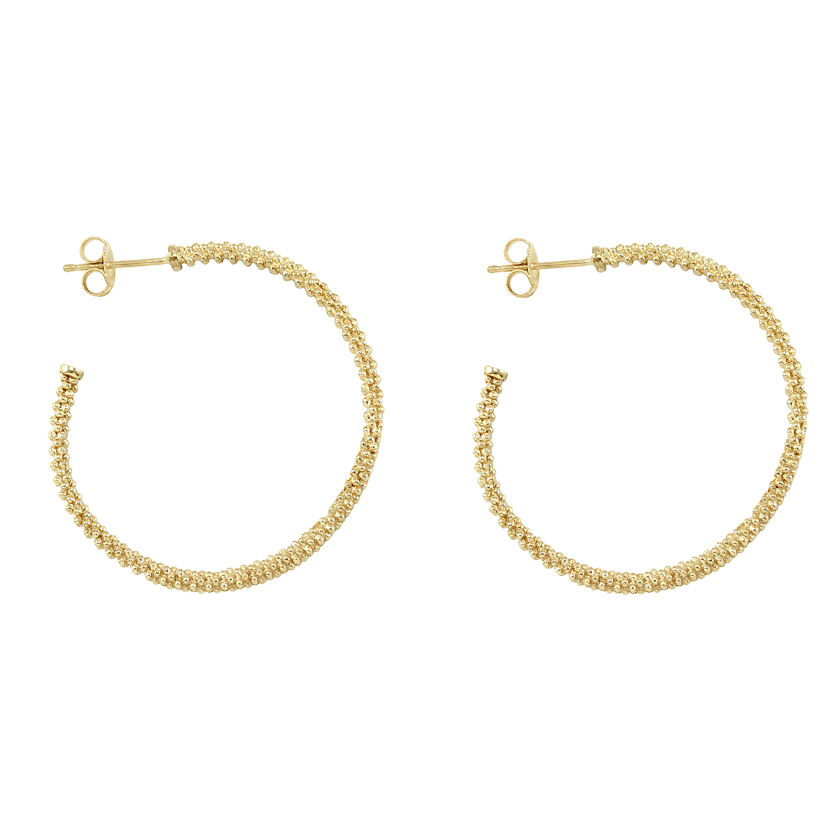 LAGOS 18K Yellow Gold Caviar 35mm Hoop Earrings | 01-10353-35 | Borsheims