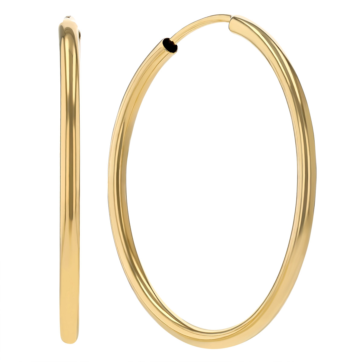 Yellow Gold Endless Hoop Earrings, 25 mm | Borsheims