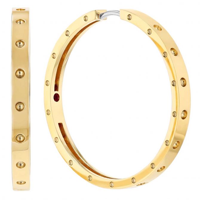 Roberto Coin Symphony Pois Moi Yellow Gold Hoop Earrings