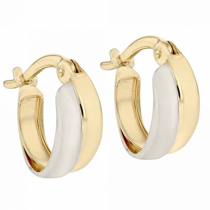 Two Tone Baby Hoop Twist Earrings