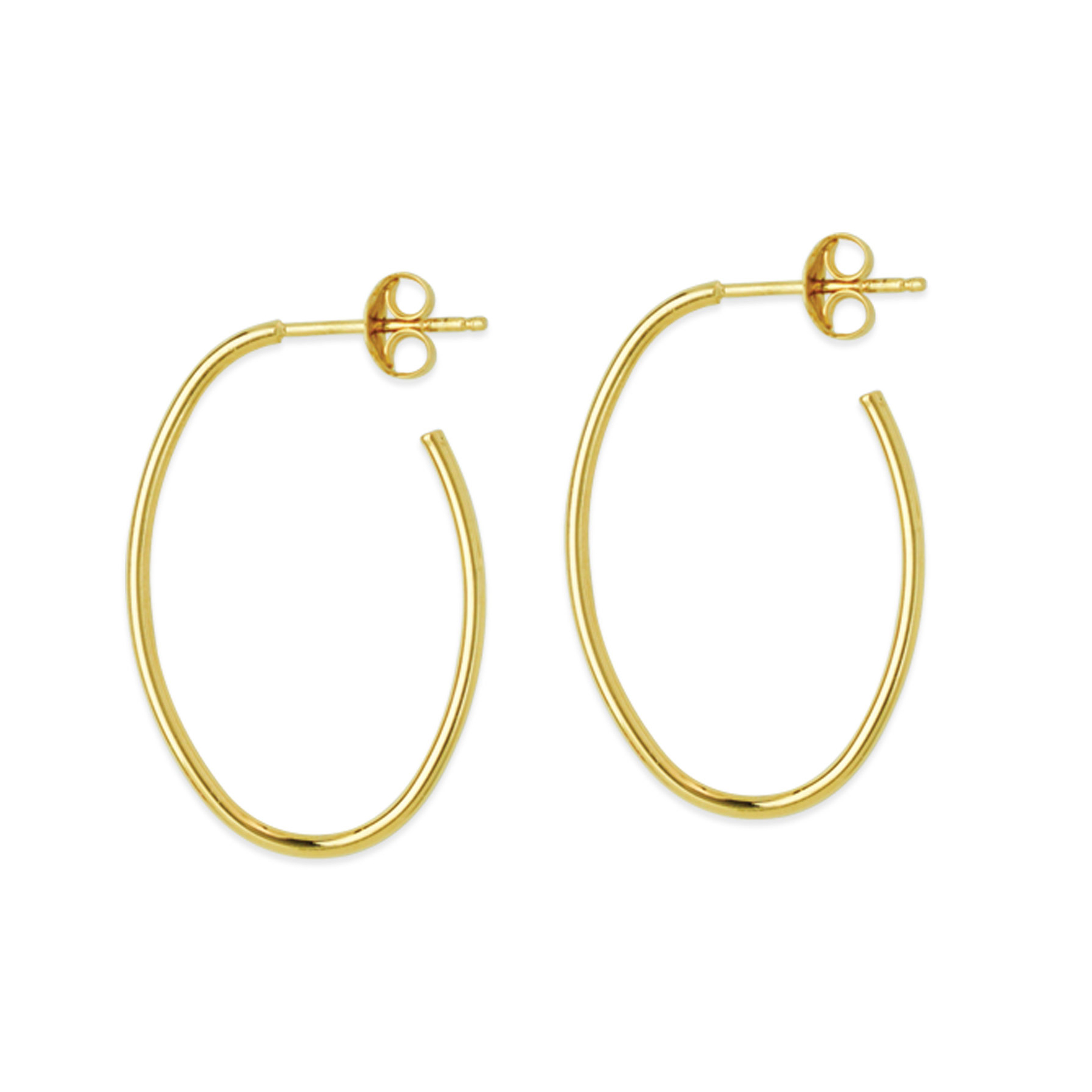 Yellow Gold Thin Oval Hoop Earrings | Borsheims