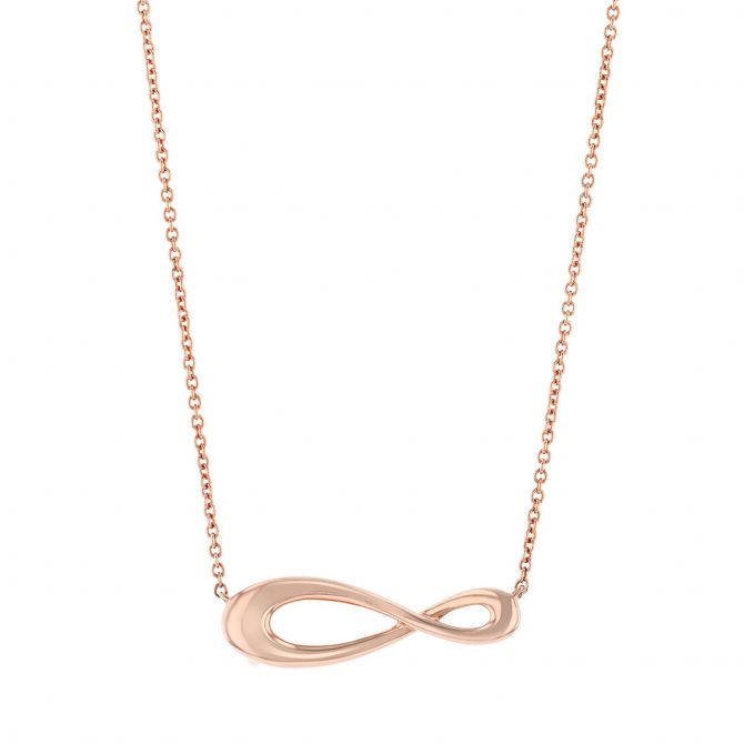 Rose Gold Horizontal Cypress Necklace, 18"