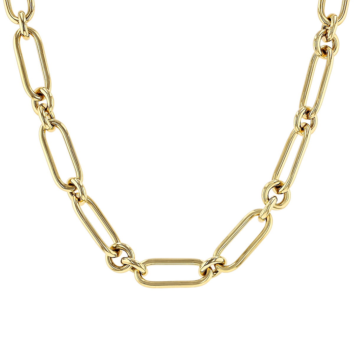Roberto Coin Oro Classic Yellow Gold Long Oval Link Necklace, 18 ...