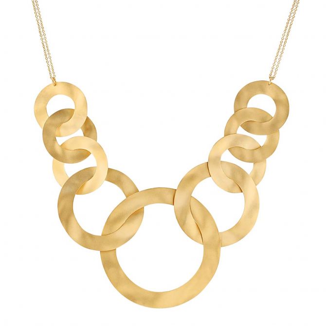 Marika Yellow Gold Graduated Circle Link Necklace, 18"