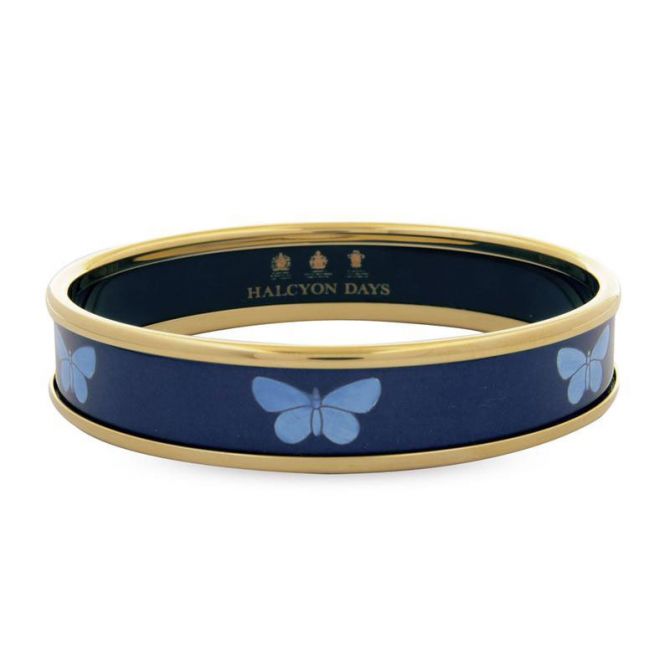 Halcyon Days Butterfly Bangle, Navy