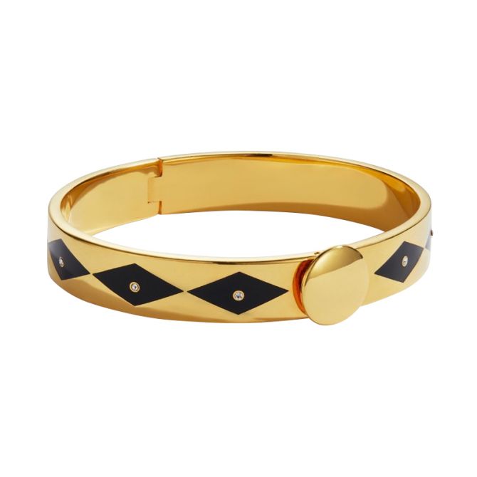 Halcyon Days Sparkle Black & Gold Bangle