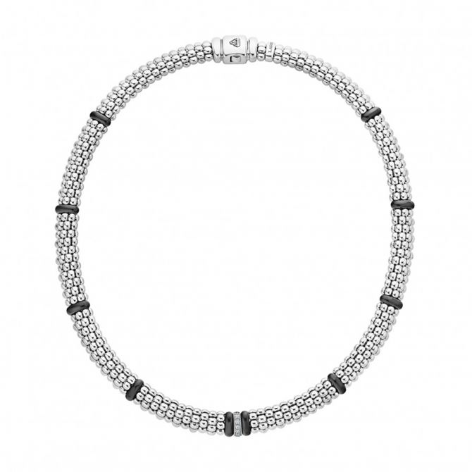 LAGOS Black Caviar Diamond Caviar Necklace