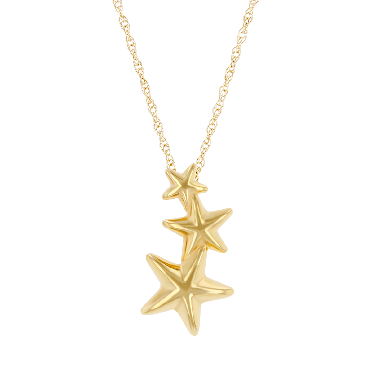 14K Yellow Gold Shooting Star Pendant, 18