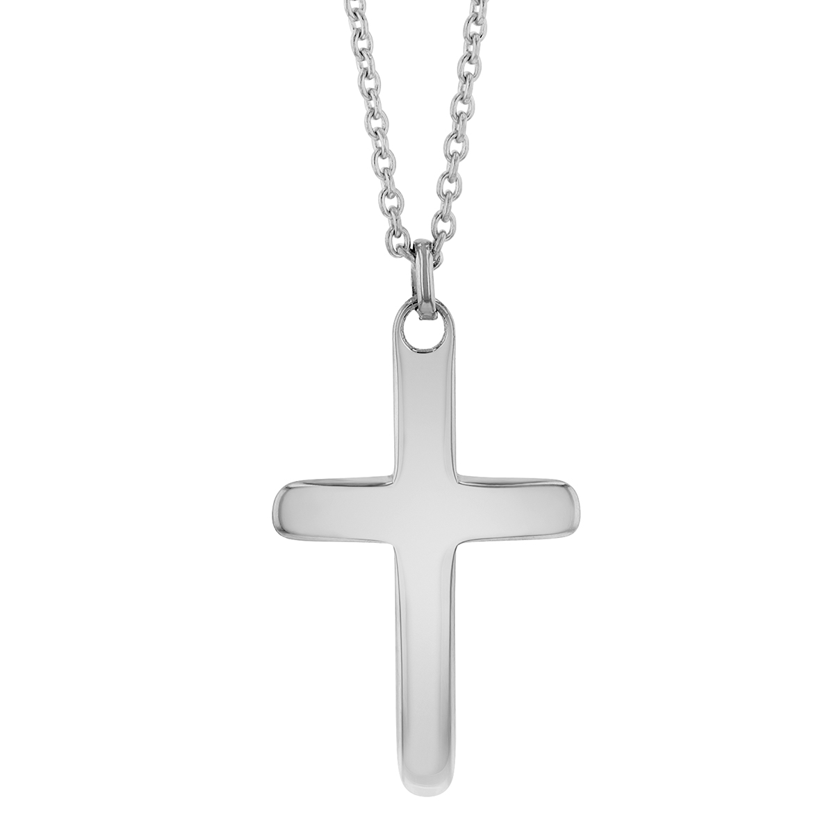 White Gold Curved Cross Pendant | Borsheims