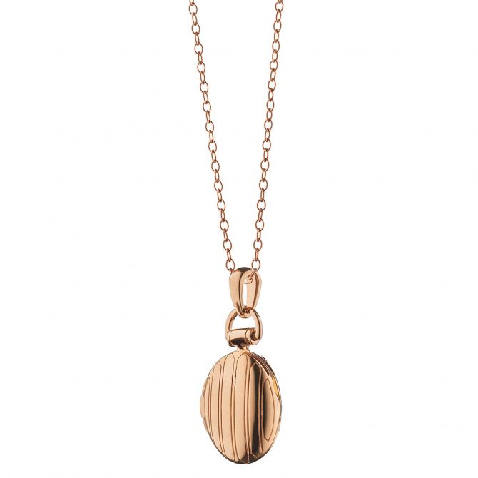 Monica Rich Kosann Petite Pinstripe Rose Gold Locket, 30"