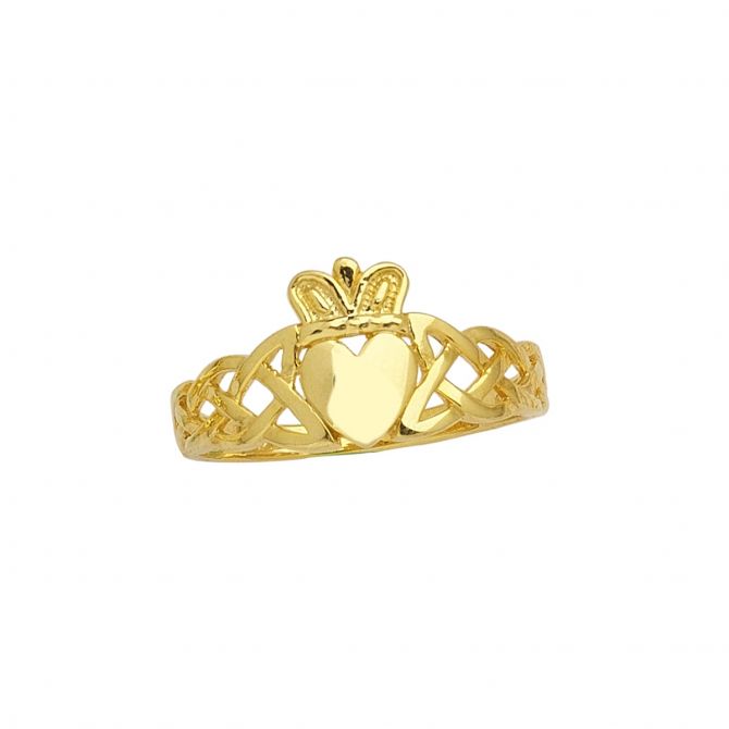 Braided Claddagh Ring in Yellow  Gold