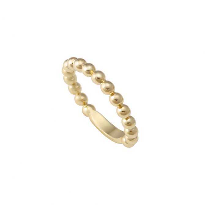 LAGOS 18K Yellow Gold Caviar 3mm Bead Stack Ring