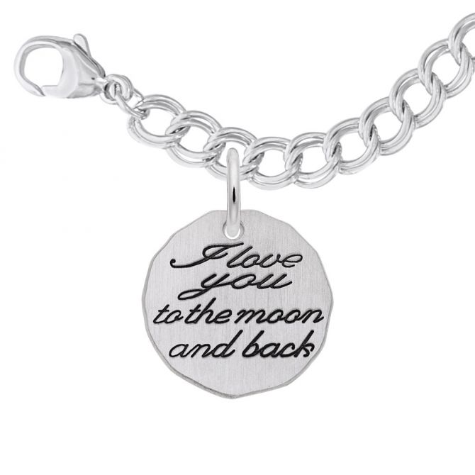 Rembrandt Sterling Silver Moon & Back Charm Bracelet Set