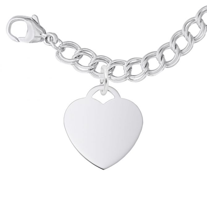 Rembrandt Sterling Silver Medium Heart Charm Bracelet Set