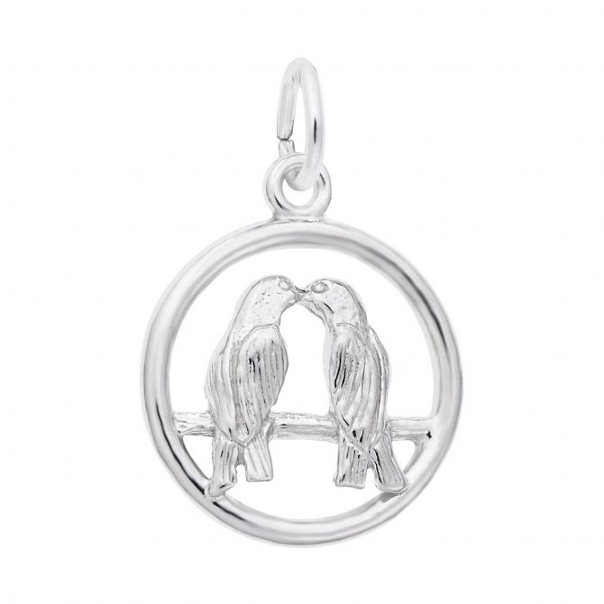 Rembrandt Charms Love Birds Charm in Sterling Silver