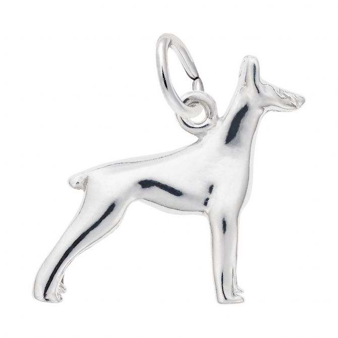 Rembrandt Charms Doberman Charm in Sterling Silver