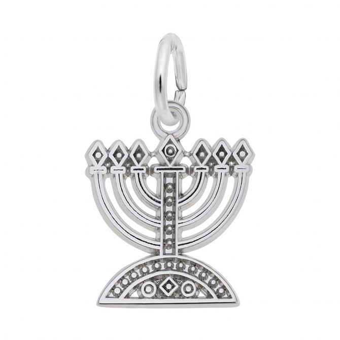 Rembrandt Charms Menorah Charm in Sterling Silver