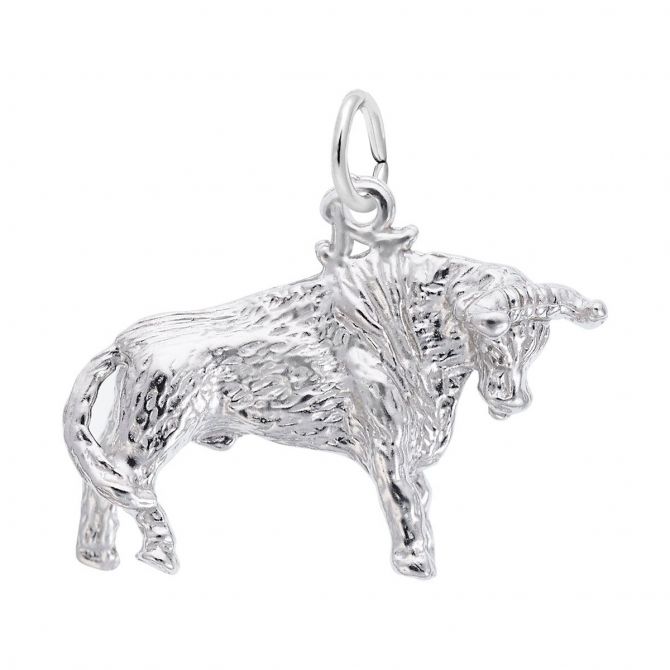 Rembrandt Charms Bull Charm in Sterling Silver