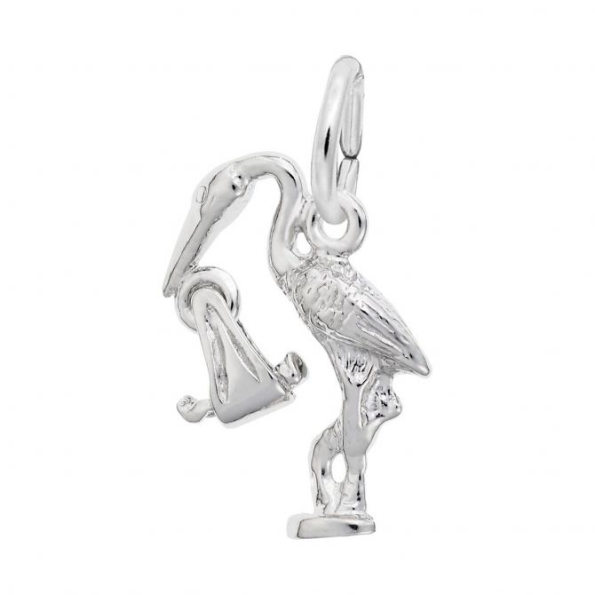 Rembrandt Charms Stork Charm in Sterling Silver