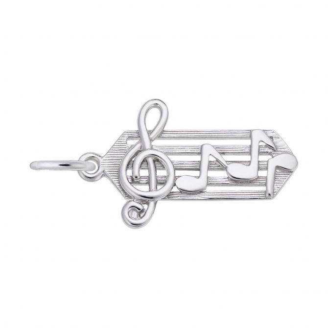 Rembrandt Charms Music Staff Charm in Sterling Silver