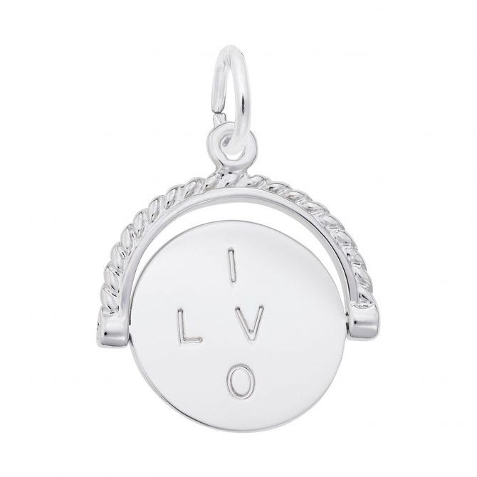 Rembrandt Charms I Love You spinner Charm in Sterling Silver