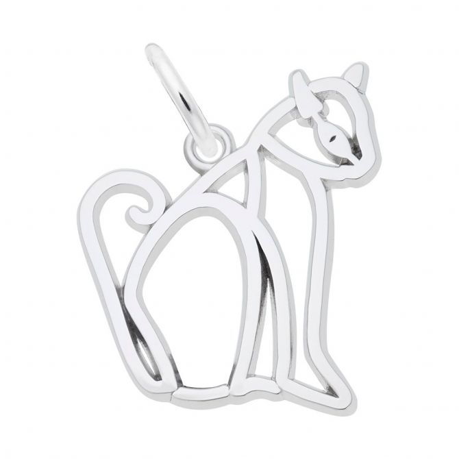 Rembrandt Charms Cat Charm in Sterling Silver