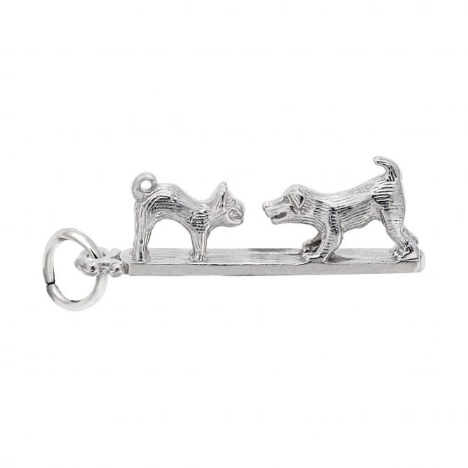 Rembrandt Charms Cat & Dog Charm in Sterling Silver