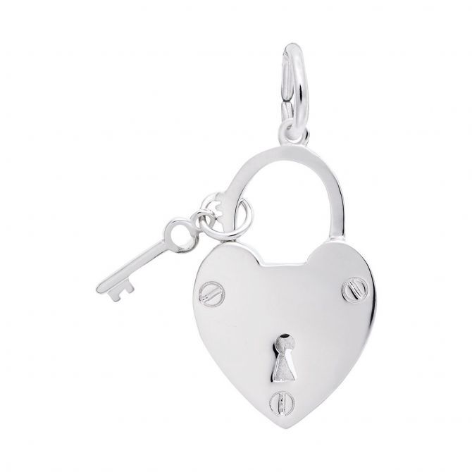 Rembrandt Charms Locked With Love Charm in Sterling Silver