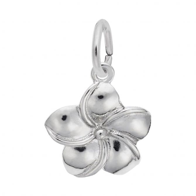 Rembrandt Charms Plumeria Flower Charm in Sterling Silver