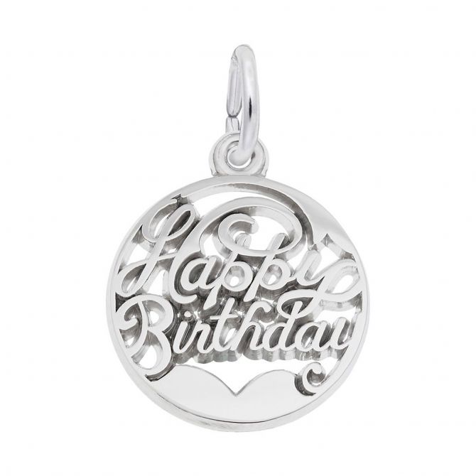 Rembrandt Charms Happy Birthday Charm in Sterling Silver