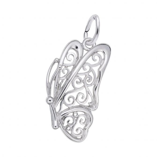 Rembrandt Charms Butterfly Charm in Sterling Silver