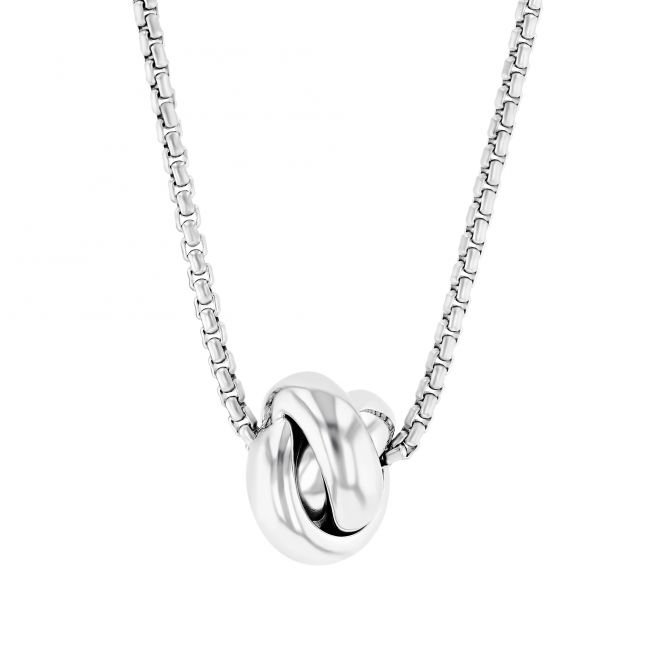 Sterling Silver Love Knot Pendant, 18"