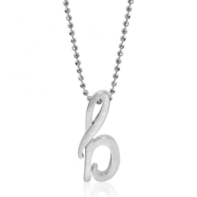 Alex Woo Sterling Silver Autograph Letter Pendants