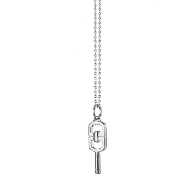 Monica Rich Kosann Mini Rectangular Key Necklace in Sterling Silver