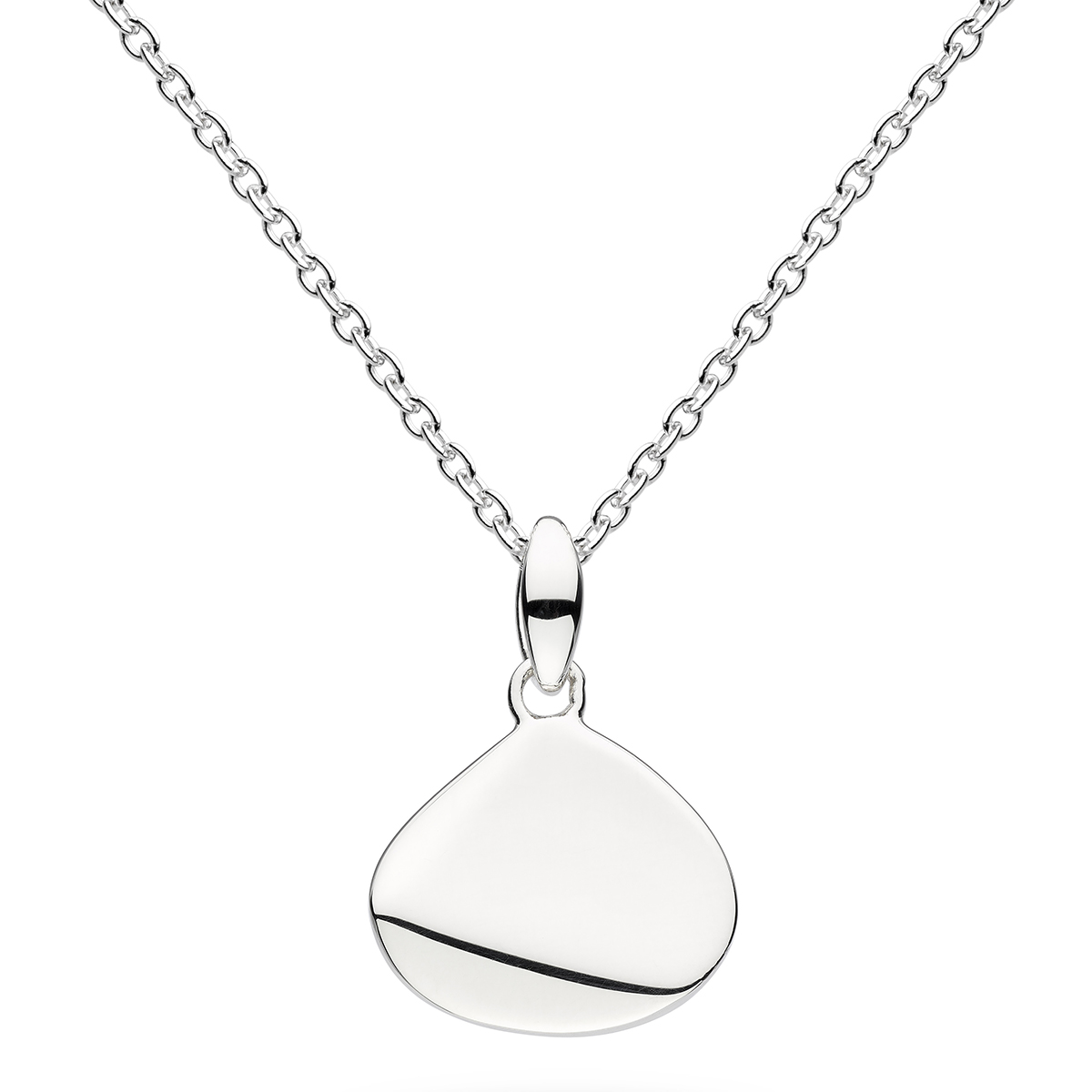 Sterling Silver Angled Teardrop Pendant, 1 8