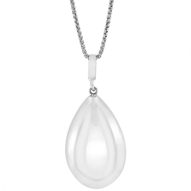 Sterling Silver Teardrop Pendant, 18"