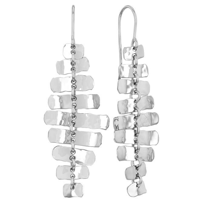 Sterling Silver Graduated Bar Dangle Earrings