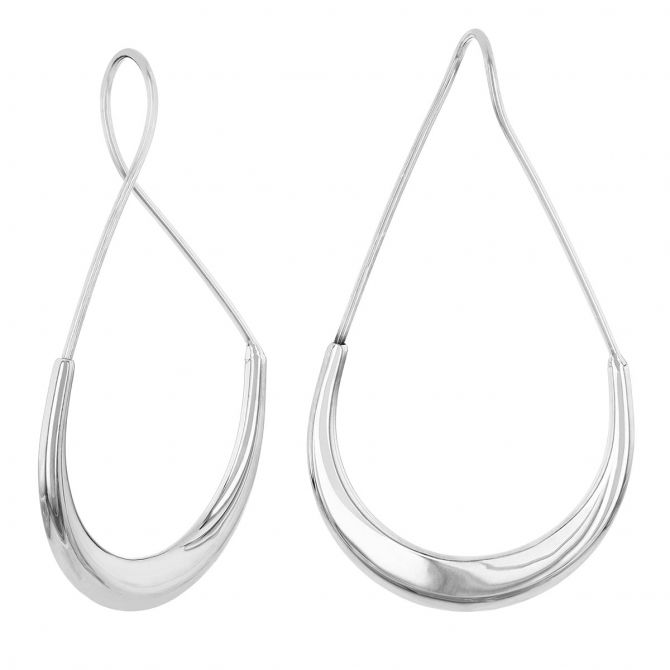 Sterling Silver Twisted Teardrop Threader Drop Earrings