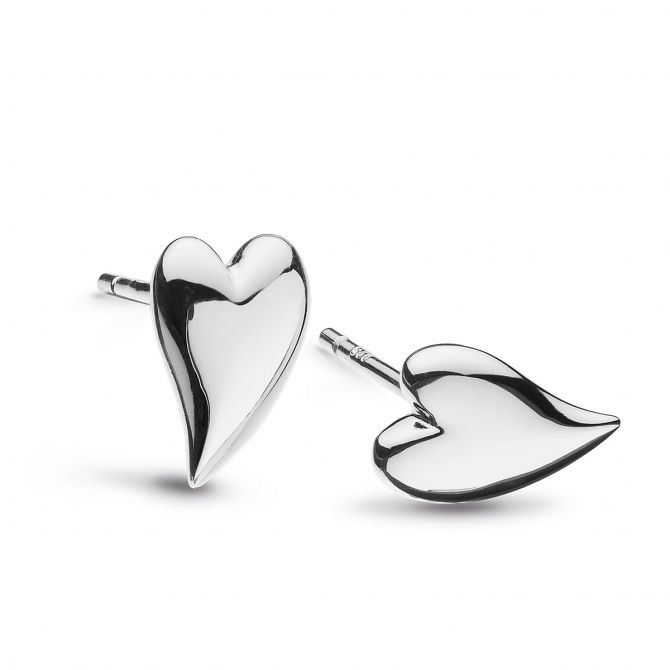 Sterling Silver Small Elongated Heart Post Earrings