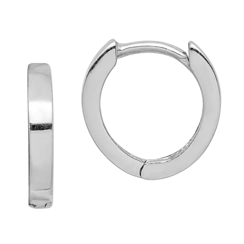 Sterling Silver Hinged Huggie Hoop Earrings, Medium