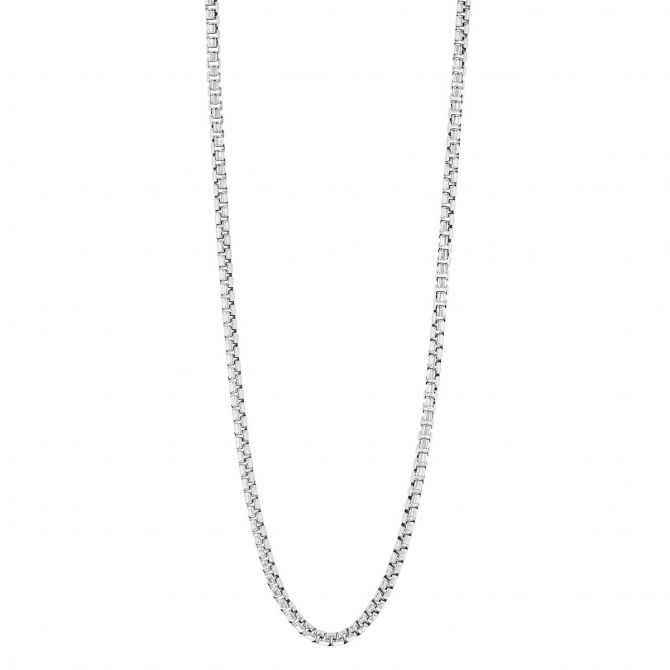 Sterling Silver 2.1 mm Round Box Chain Necklace, 18"