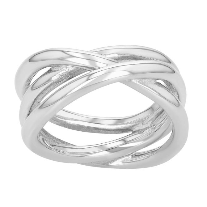 Sterling Silver Crossover Ring