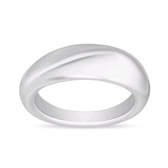 Sterling Silver Beveled Wave Ring