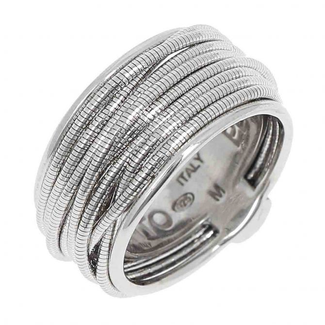 Pesavento DNA Spring Rhodium & Ruthenium Thin Ring