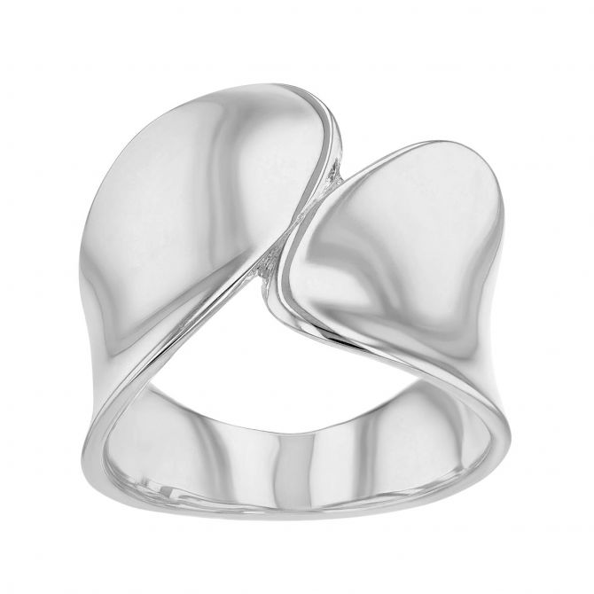 Sterling Silver Abstract Double Wave Ring