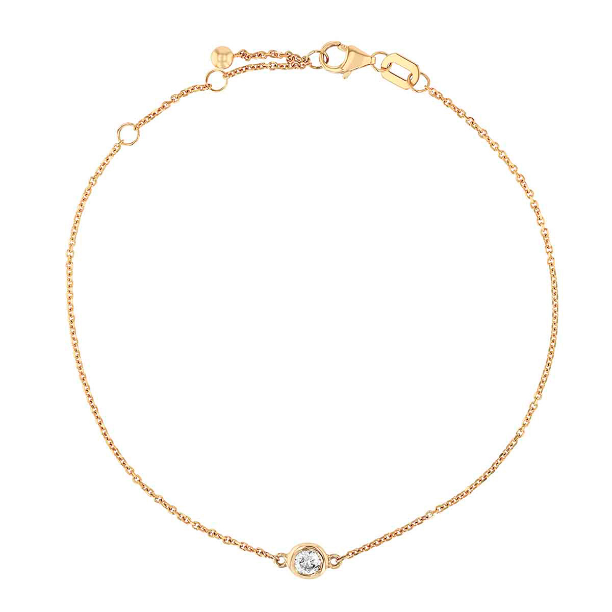 Diamond Bezel Set Single Station Bracelet in Rose Gold | Borsheims