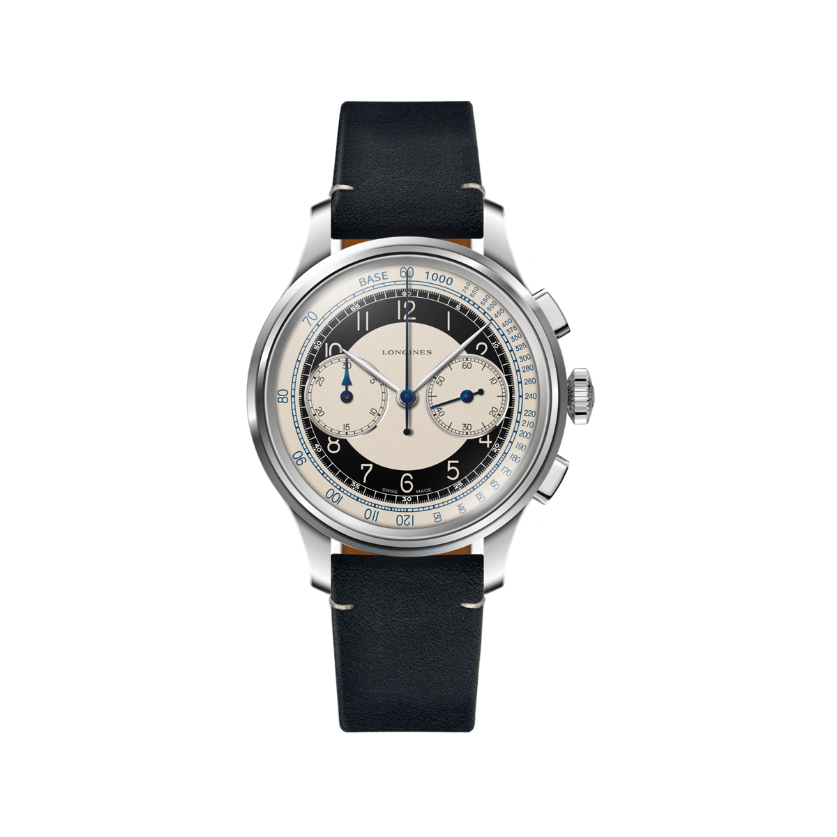 Longines Heritage Classic Chronograph 40mm Watch Black and Silver