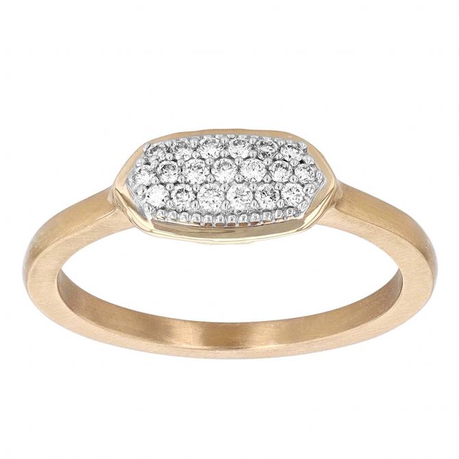 Kendra Scott Isa Ring in Pave Diamond and 14k Yellow Gold Tone