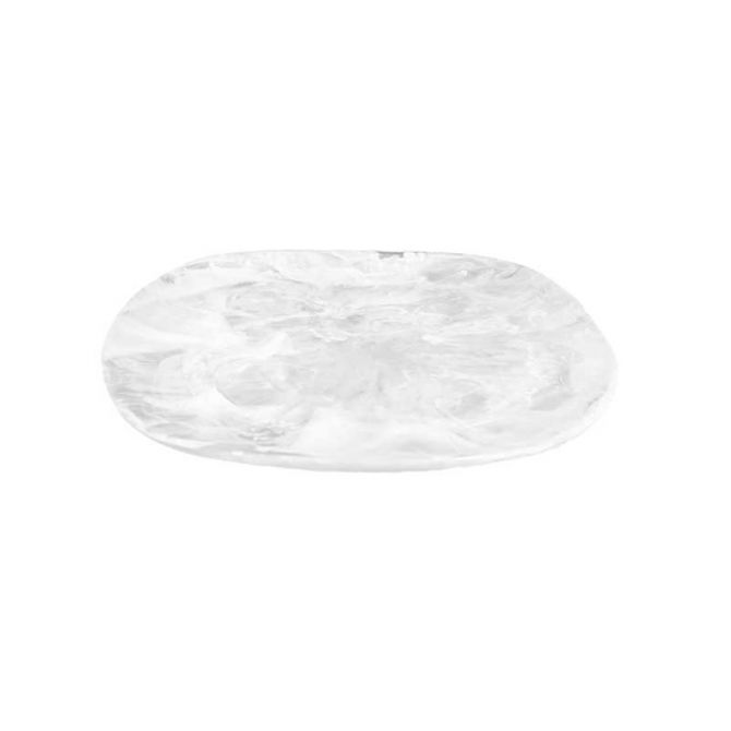 Nashi Medium Platter, White Swirl